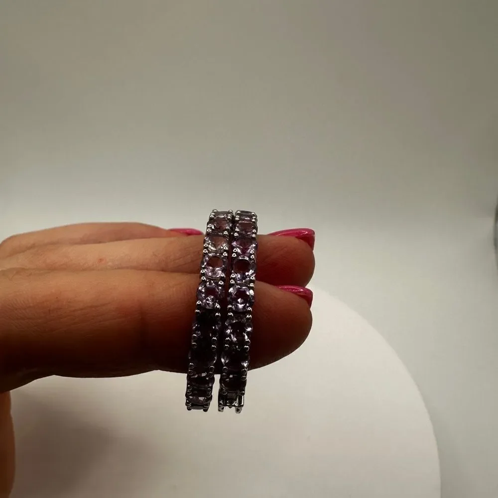 Sterling silver and amethyst‎ inside-out hoop earrings!